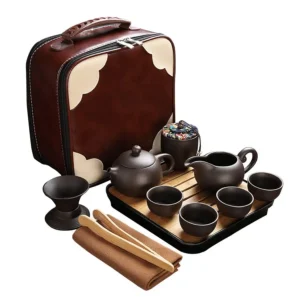Tea Sets 12 PACK Ceramic Teapot, Chinese Tea Pot Cup Set with Tray Infuser,Purple Clay Teapot,Teacups,Tea Canister,Bamboo Tray i