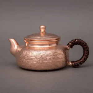 Handmade purple copper handle pot, Pure copper boiling kettle, Household healthy tea kettle, Tea table decorations, 300ml
