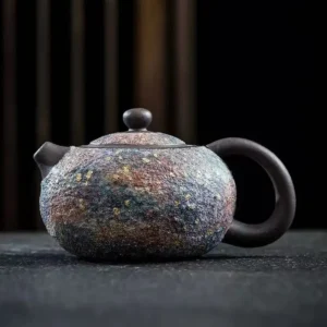 Master Pure Handmade Colorful Rock Mine Xishi Pot Household Gift High-end Jianzhan Retro Teapot Chinese Retro Top Design Tea Set